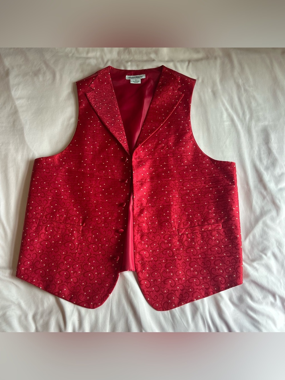 Daniel Ellissa Red Paisley Vest – Size Small